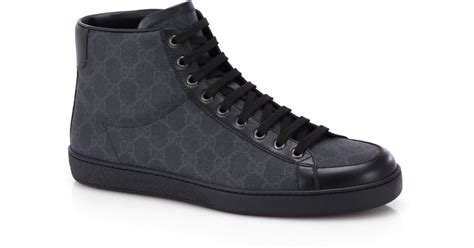 gucci high-top sneakers black|gucci canvas high top sneakers.